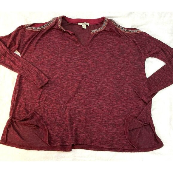 Vintage America Blues Sweater Top‎ Womens Small Cold Shoulder Patriotic Beaded - Picture 1 of 8